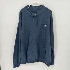 Big Dogs Mens Blue Textured Pullover Hoodie Sweatshirt Embroidered Logo 1X